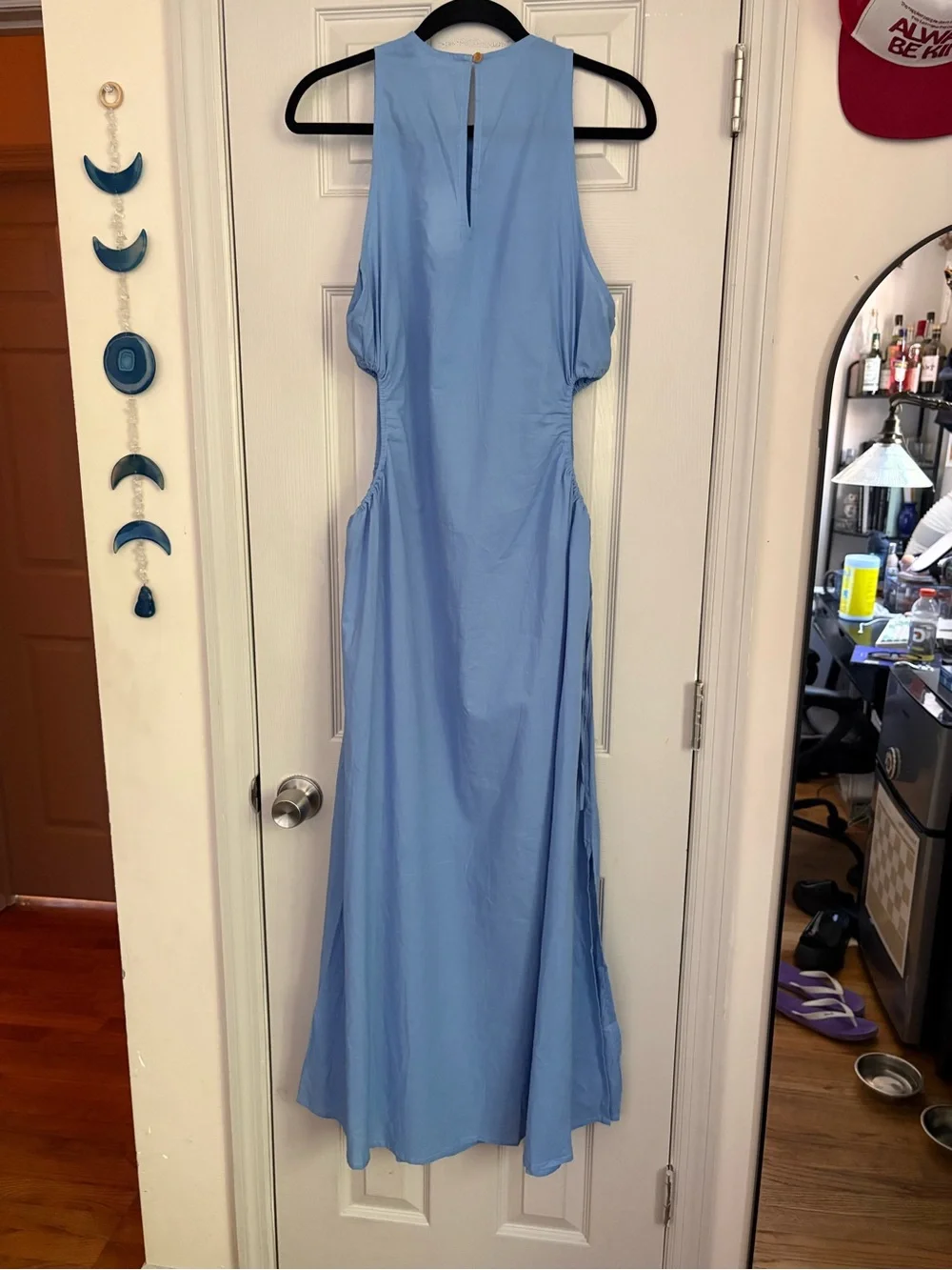 acacia swimwear Blue Sleeveless Maxi Dress with Side Drawstrings NWT - Picture 4 of 9